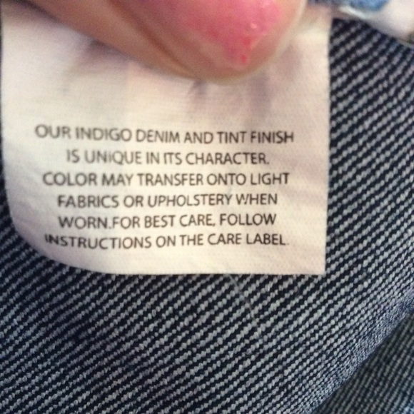 L.e.i. Dark Blue Distressed Jean Jacket Juniors Size S, NWT - Picture 8 of 16